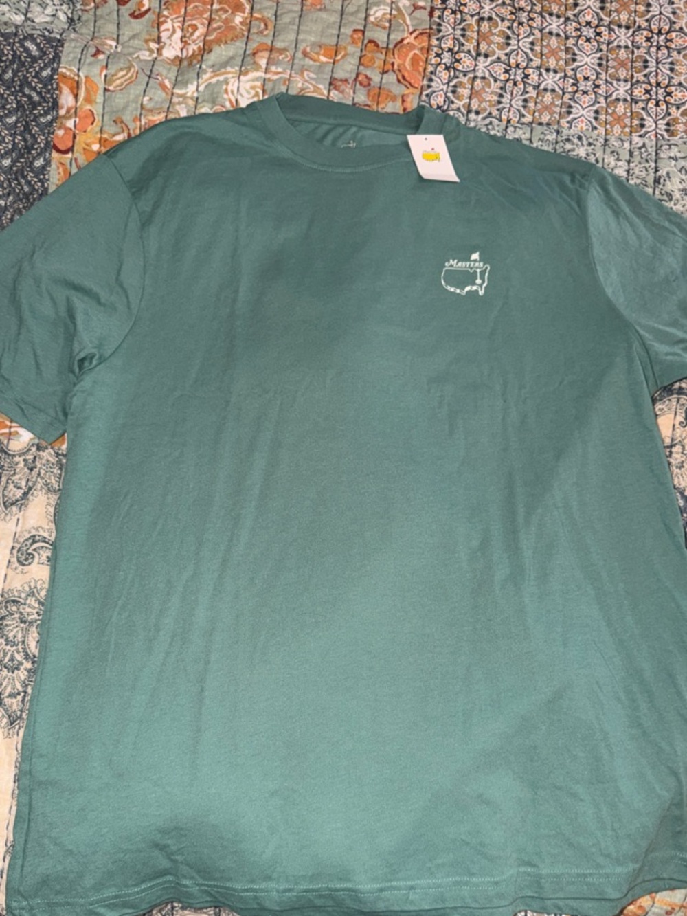 Masters Short Sleeve Crewneck Tee in Teal Green with Small White Logo